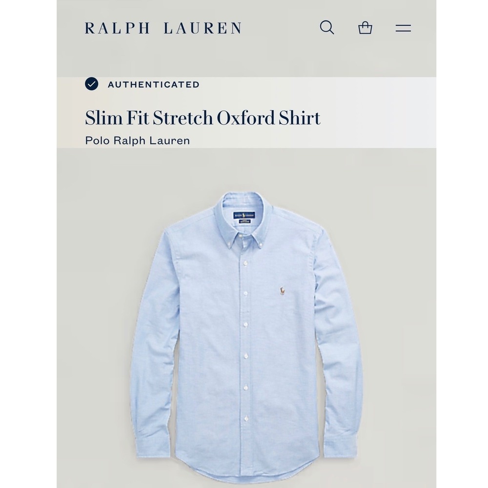 Polo Ralph Lauren Slim Fit Oxford Button Down Shirt Light Blue Pony Logo Mens S - Picture 2 of 11